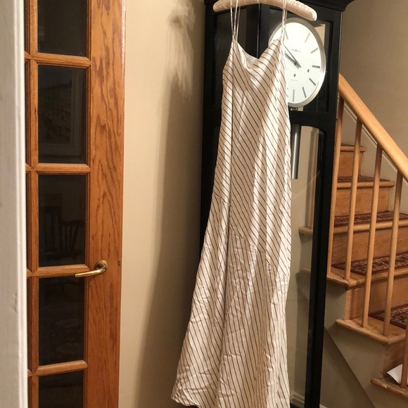 THE ROW STREB STRIPED SILK SLIP DRESS SIZE 10 NWT